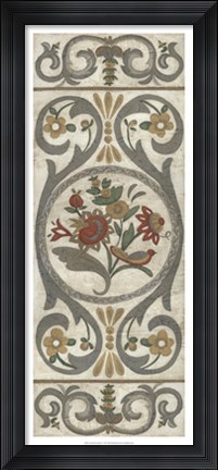 Framed Tudor Rose Panel I Print