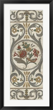 Framed Tudor Rose Panel I Print
