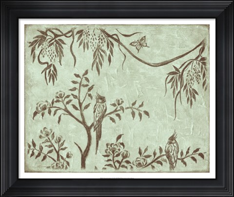 Framed Peaceful Garden I Print