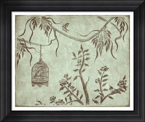 Framed Peaceful Garden III Print