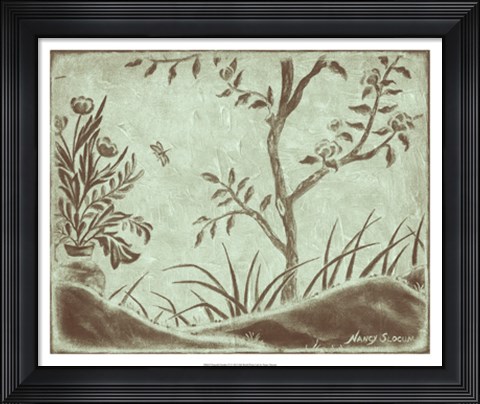 Framed Peaceful Garden VI Print
