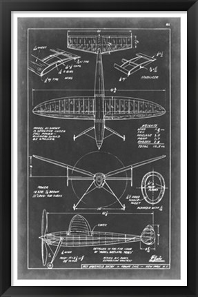 Framed Aeronautic Blueprint III Print