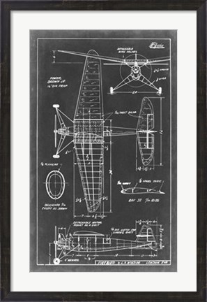 Framed Aeronautic Blueprint IV Print