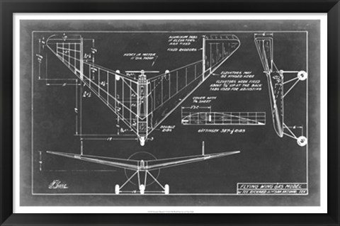 Framed Aeronautic Blueprint V Print