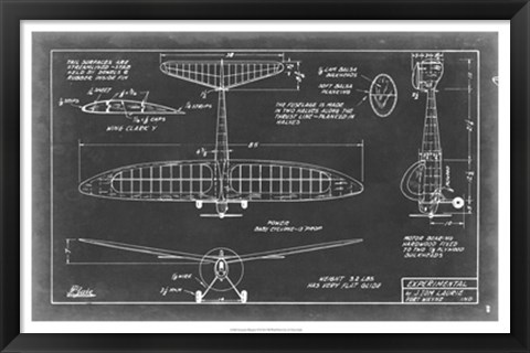 Framed Aeronautic Blueprint VI Print