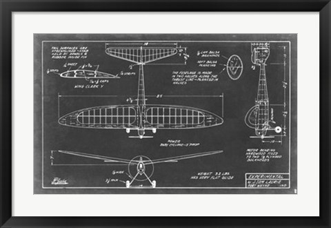 Framed Aeronautic Blueprint VI Print