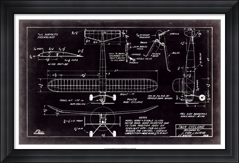 Framed Aeronautic Blueprint VII Print