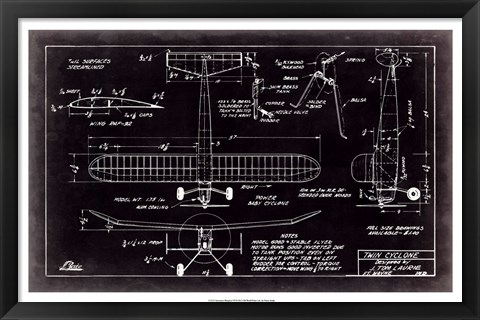 Framed Aeronautic Blueprint VII Print