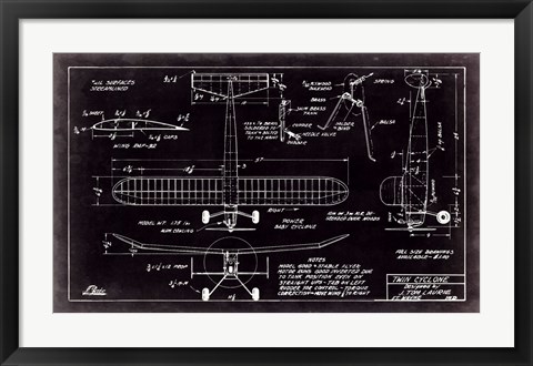 Framed Aeronautic Blueprint VII Print