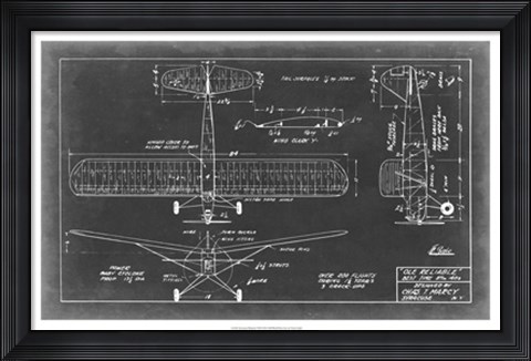 Framed Aeronautic Blueprint VIII Print