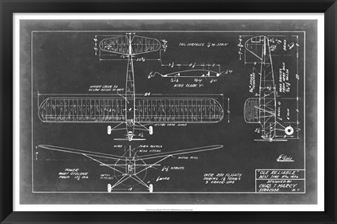 Framed Aeronautic Blueprint VIII Print