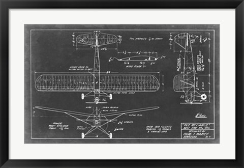 Framed Aeronautic Blueprint VIII Print