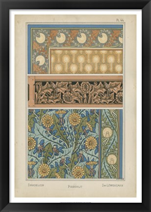 Framed Nouveau Floral Design II Print