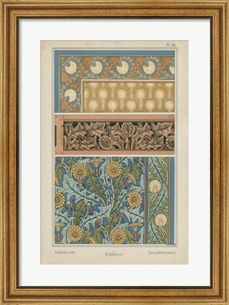 Framed Nouveau Floral Design II Print