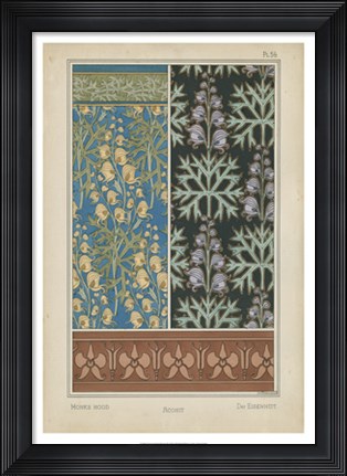 Framed Nouveau Floral Design III Print
