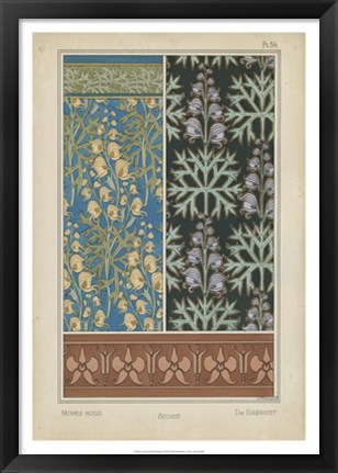 Framed Nouveau Floral Design III Print