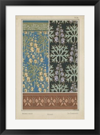 Framed Nouveau Floral Design III Print