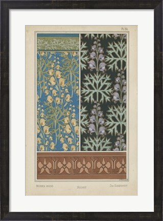 Framed Nouveau Floral Design III Print