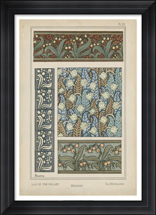Framed Nouveau Floral Design IV Print