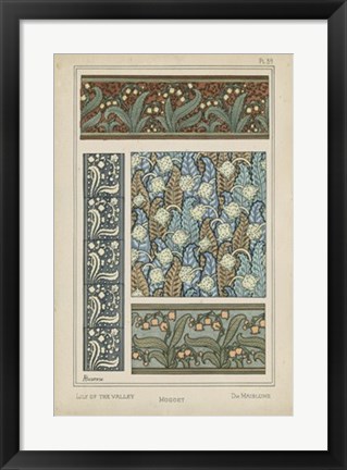 Framed Nouveau Floral Design IV Print