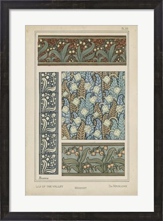Framed Nouveau Floral Design IV Print