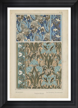 Framed Nouveau Floral Design VII Print