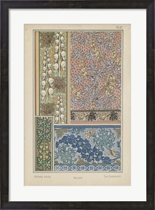 Framed Nouveau Floral Design VIII Print