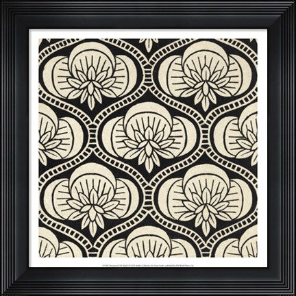Framed Ornamental Tile Motif I Print