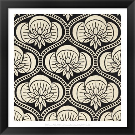Framed Ornamental Tile Motif I Print