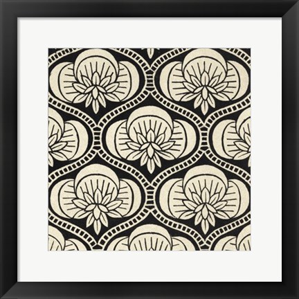 Framed Ornamental Tile Motif I Print
