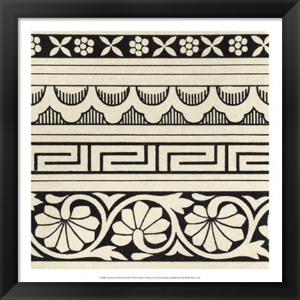 Framed Ornamental Tile Motif III Print