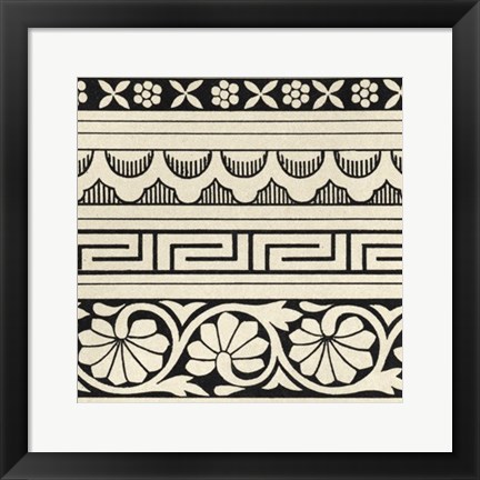 Framed Ornamental Tile Motif III Print