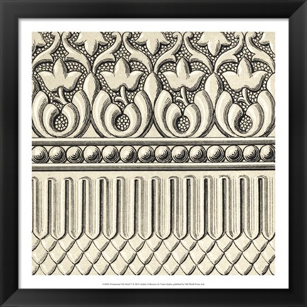 Framed Ornamental Tile Motif V Print
