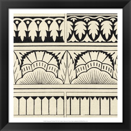 Framed Ornamental Tile Motif VII Print