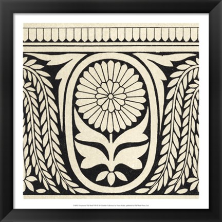 Framed Ornamental Tile Motif VIII Print
