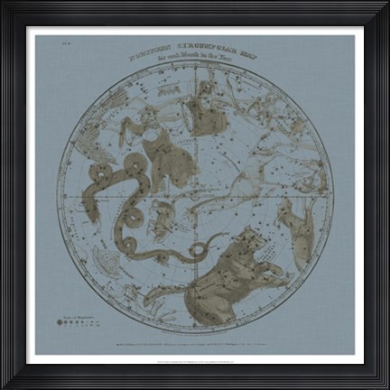 Framed Northern Circumpolar Map Print