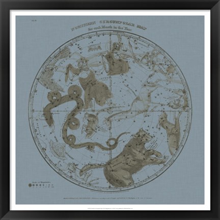 Framed Northern Circumpolar Map Print
