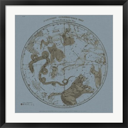 Framed Northern Circumpolar Map Print