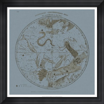 Framed Southern Circumpolar Map Print