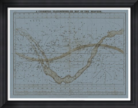 Framed Celestial Planisphere Print