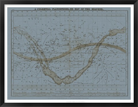 Framed Celestial Planisphere Print