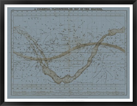 Framed Celestial Planisphere Print