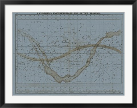 Framed Celestial Planisphere Print