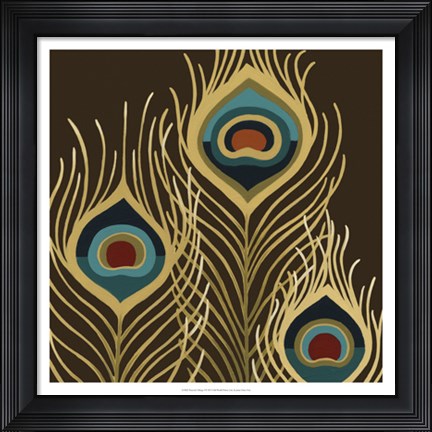 Framed Peacock Trilogy I Print