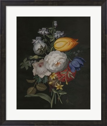 Framed Dramatic Bouquet III Print