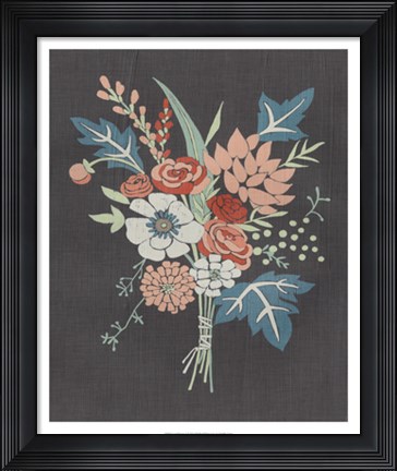 Framed Coral Bouquet I Print
