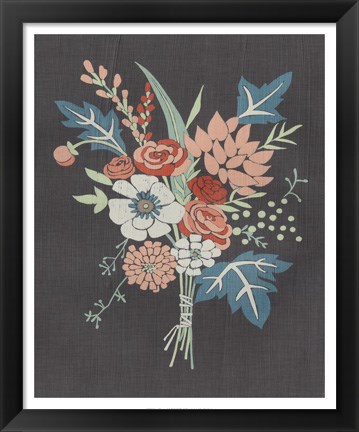 Framed Coral Bouquet I Print