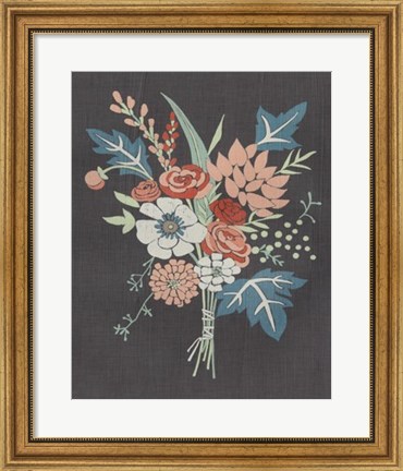 Framed Coral Bouquet I Print