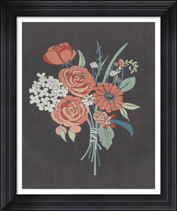 Framed Coral Bouquet II Print
