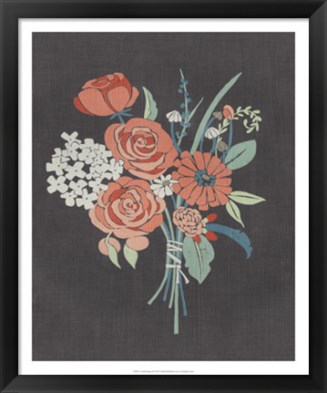 Framed Coral Bouquet II Print